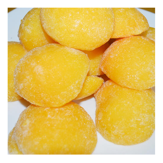 Замороженные желтые персиковые кубики и Halves