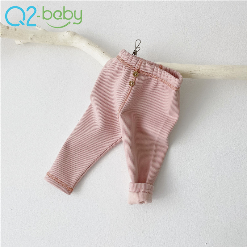 Newborn baby pants hot sale infant thickened threaded leggings pants baby simple and versatile stretch pants 2502