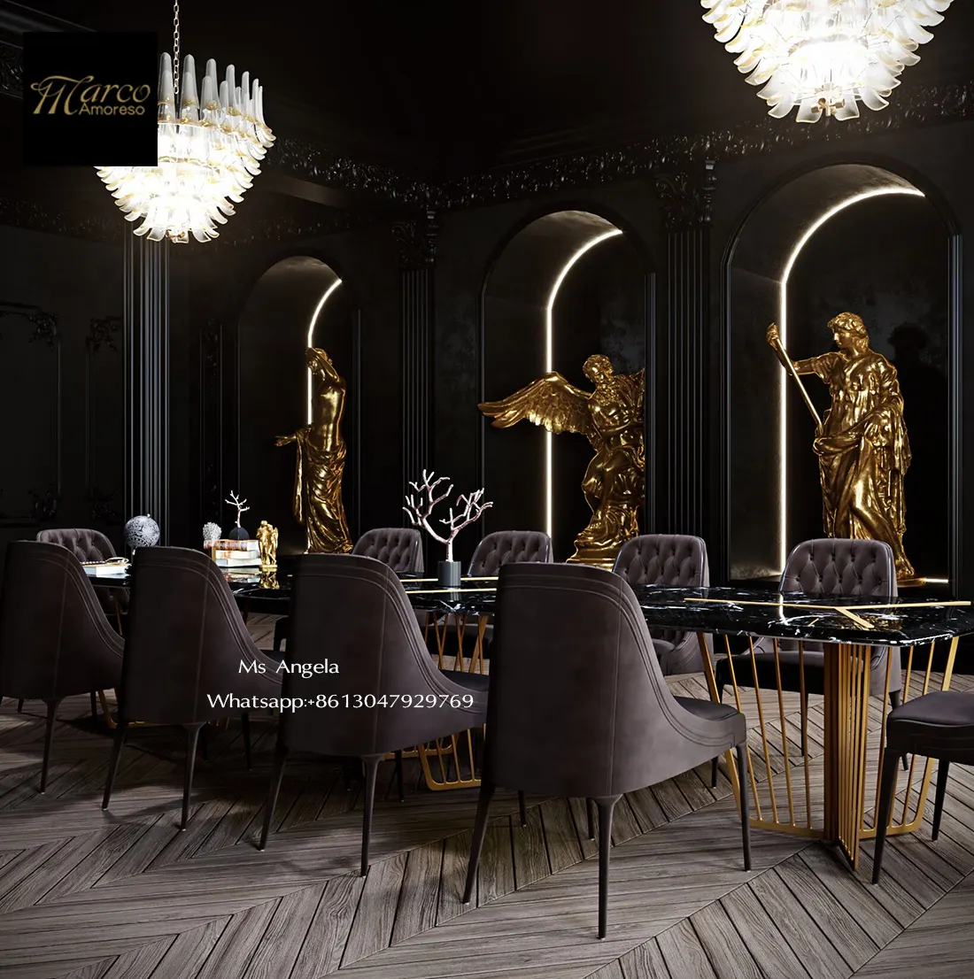 Artificial Natural Korean modern Italian Dubai noble white black rectangle luxury 6 8 10 12 seater marble top dining table sets
