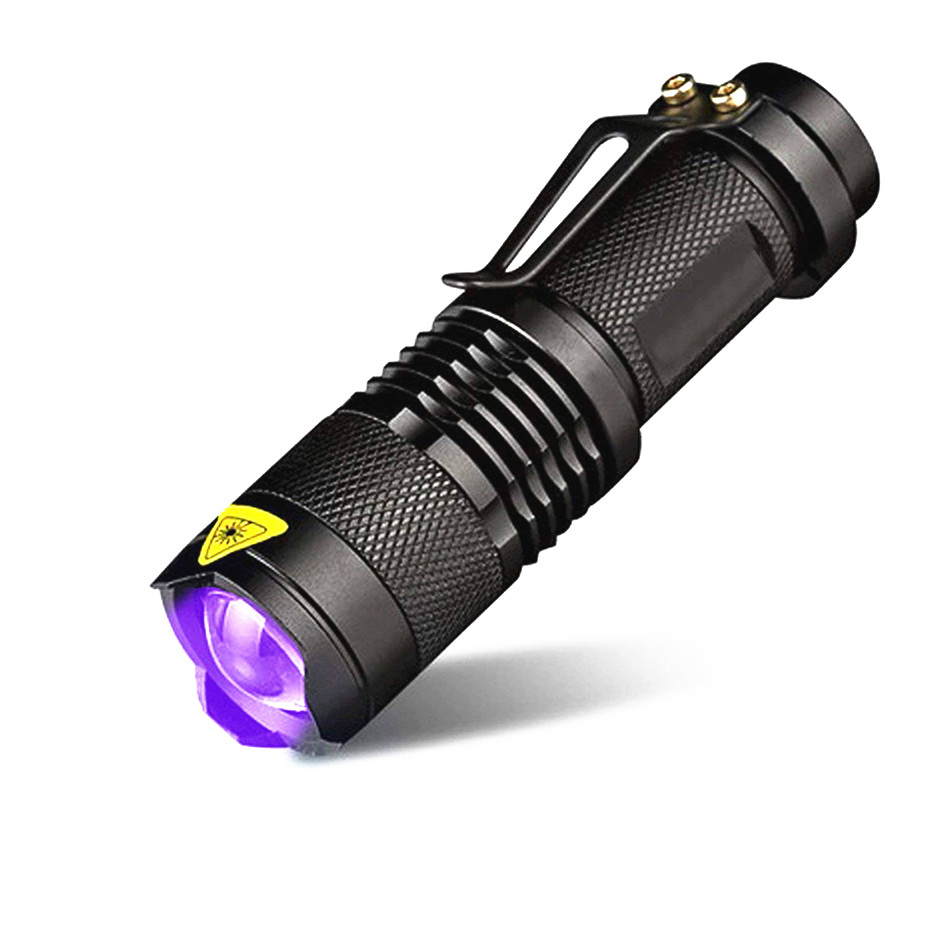 365nm Blacklight Wavelength Violet Light Inspection Lamp Zoom Mini LED UV Flashlight