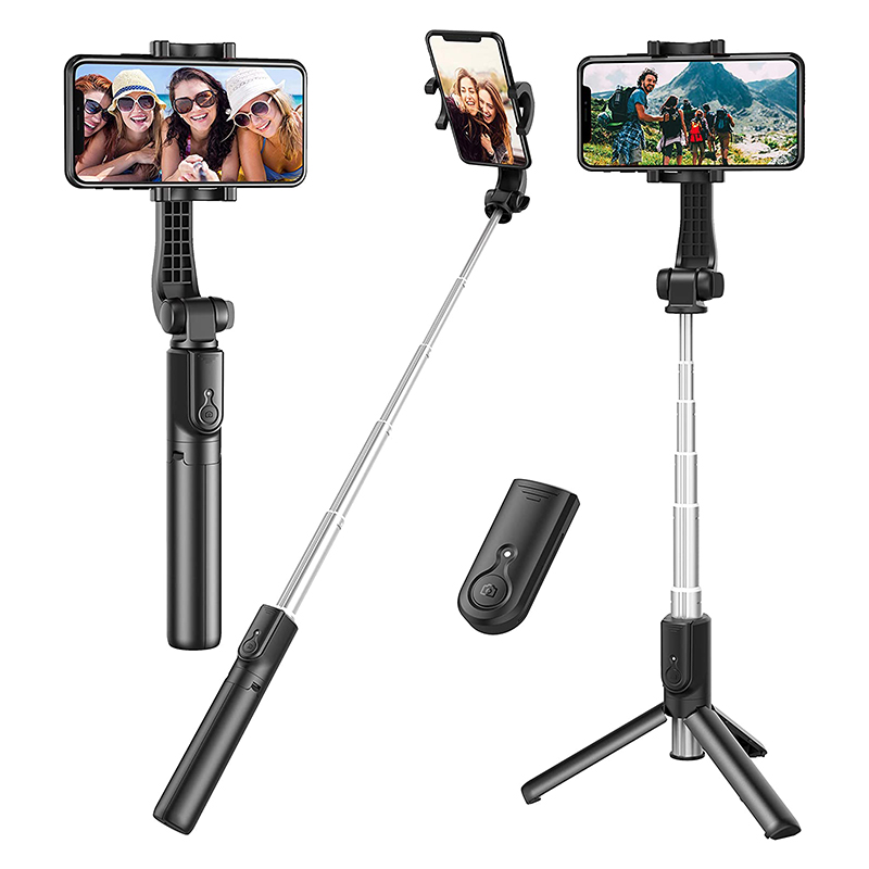 Flexible Selfie Stick Tripod with Detachable Wireless Remote 360 Degree Selfie Stick Handheld Telescopic Selfie Stick