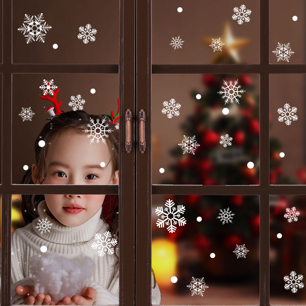 Happy Christmas Die Cut Customized Merry Christmas Window Sticker For Shop Window