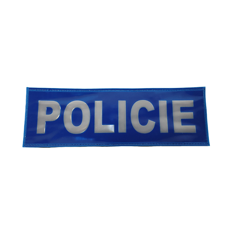 W010A Police Reflective Patch, PVC Reflective Label For Safety Vest Clothes,Supply Police Patch Reflective Blue