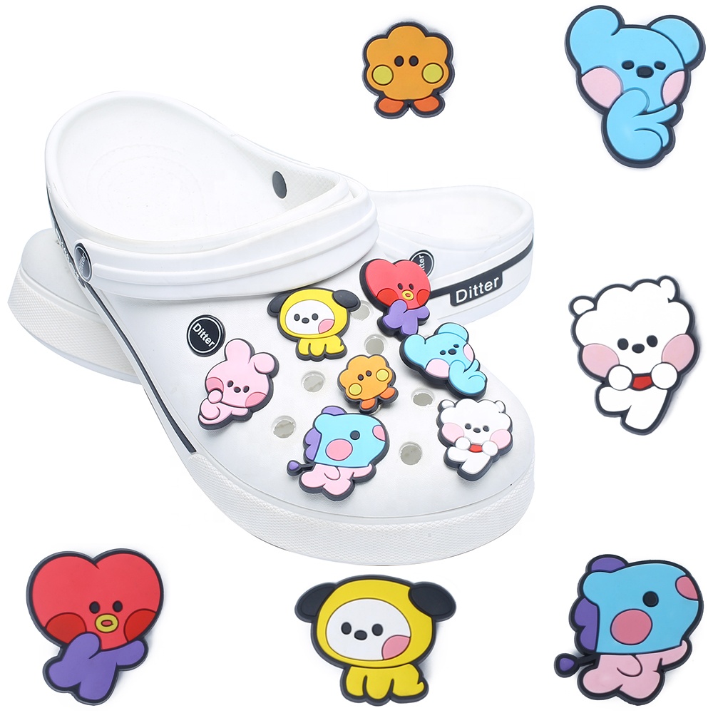Знаменитые корейские Подвески Croc для мальчиков, оптовая продажа, подвески для обуви под заказ, подвески с логотипом, украшения для обуви из ПВХ