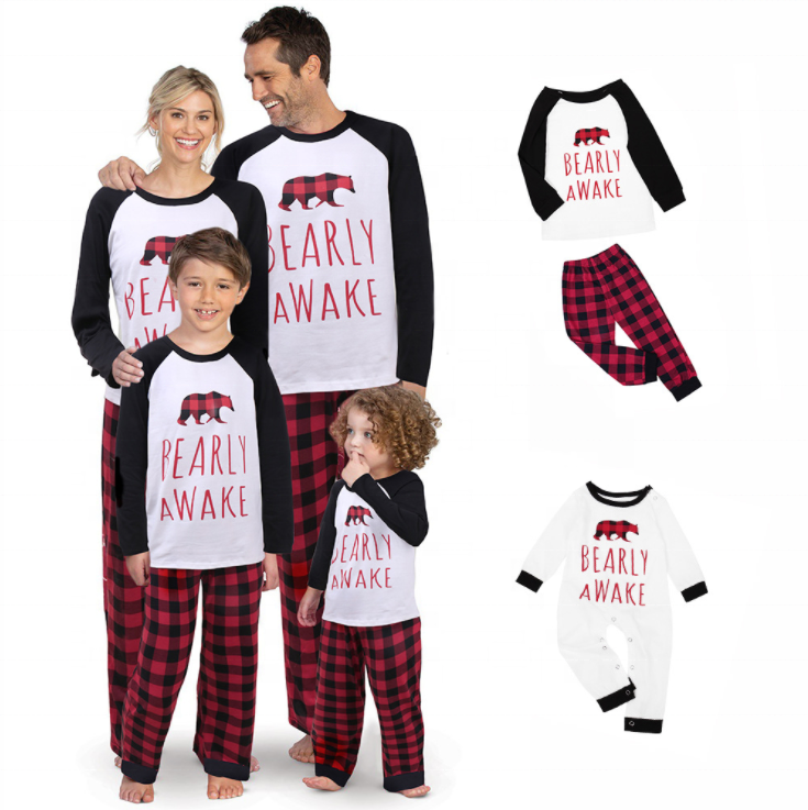 2021 wholesale baby children's sleepwear women pyjamas cotton kids custom print adult femme family christmas pajamas sets