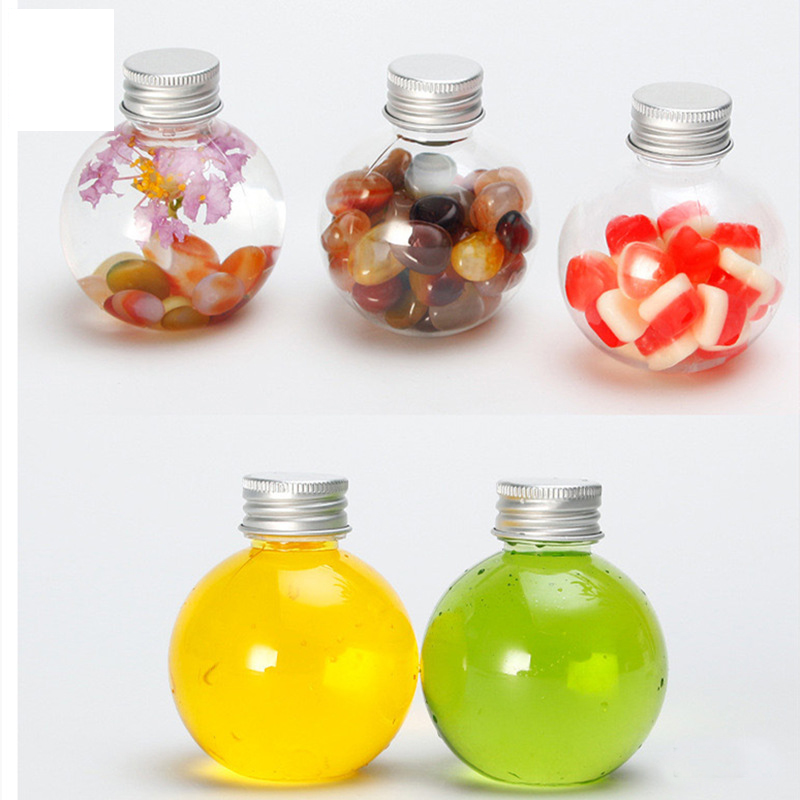 Hot Selling Christmas Tree Hanging Ornaments Clear Round Pendant Baubles PET Christmas Booze Ball