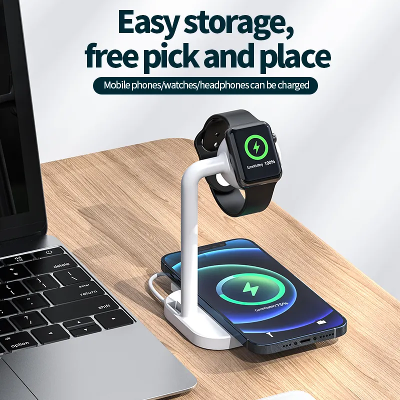 New Design Fast Qi Wireless Charger 2 in 1 Wireless Phone Charging For Apple Watch For IPhone