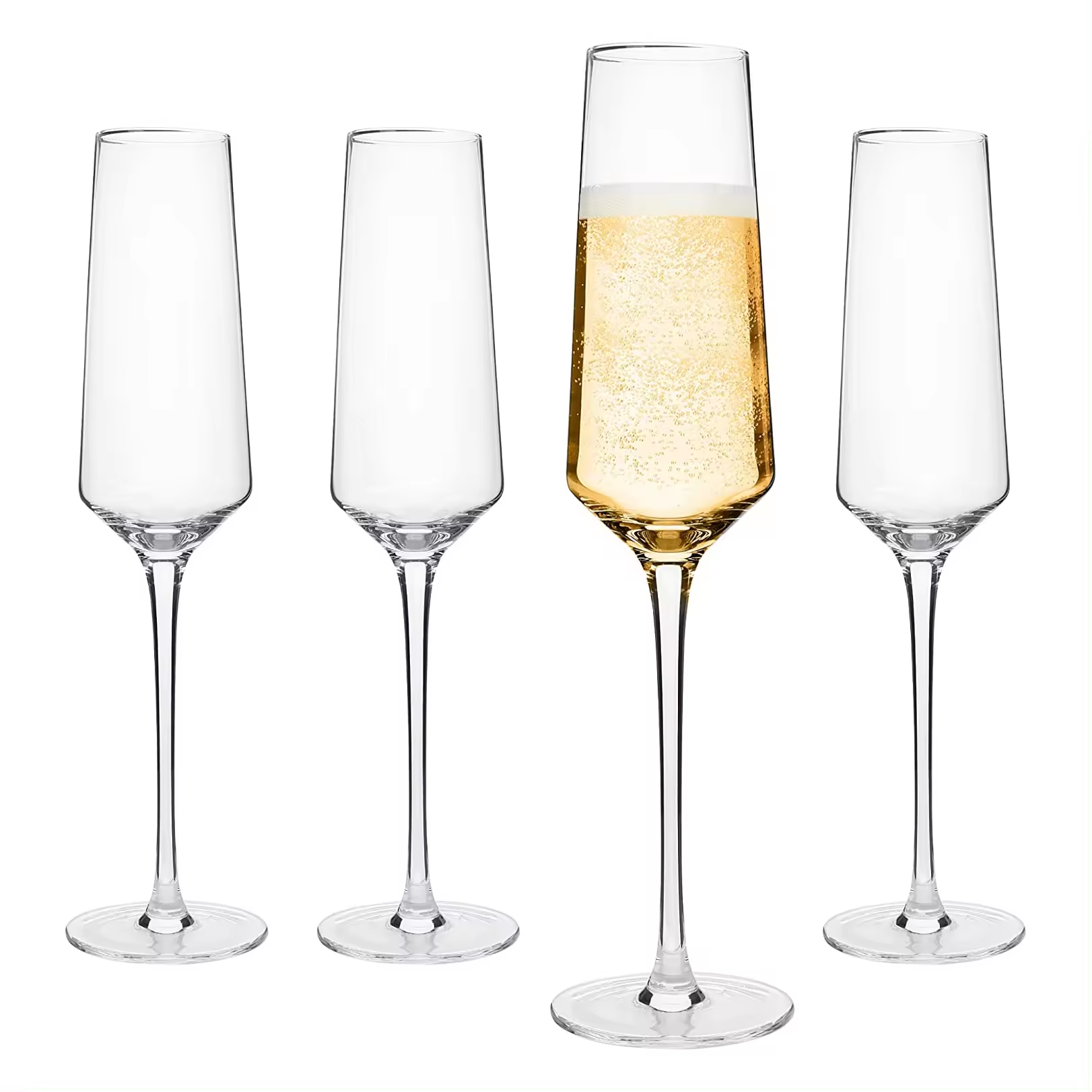 Wholesale Handmade High Quality Long Stem Unique Straight Cylinder Martini Creative Cocktail Square Champagne Red Wine Glasses