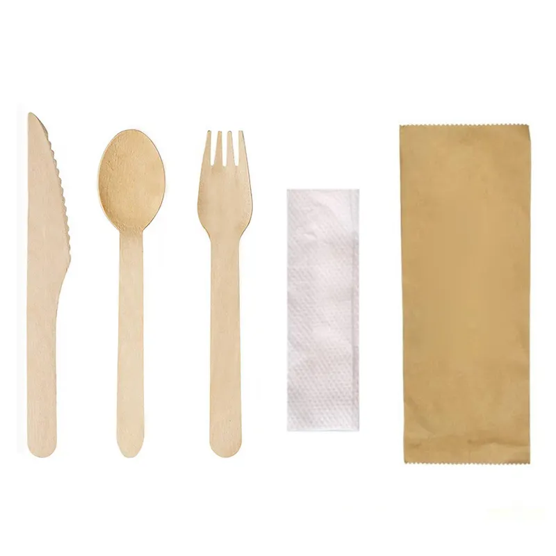 Natural Biodegradable Disposable Wooden Cultrey wooden knife fork spoon
