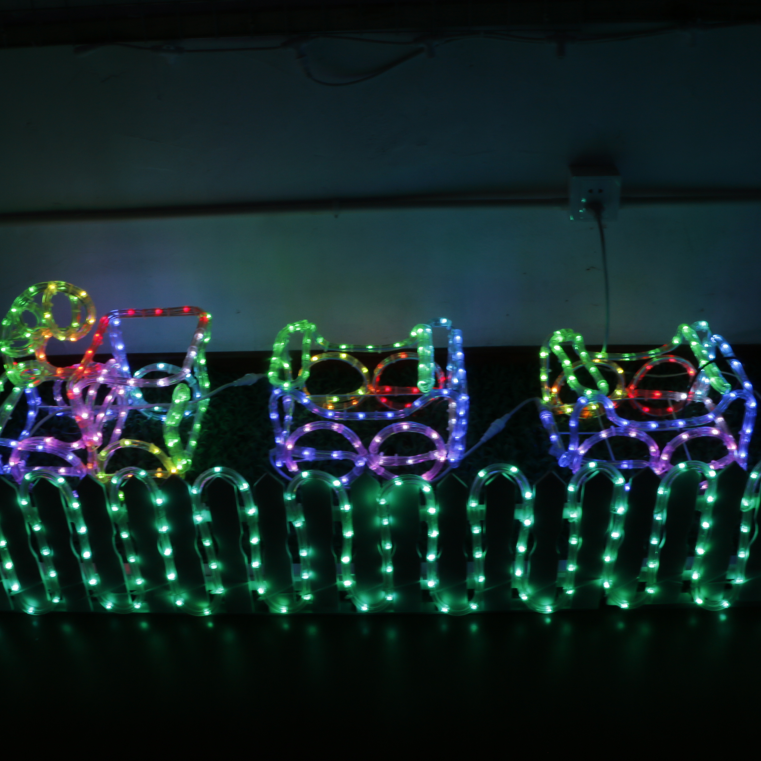 Уличное Рождественское украшение, меняющий цвет rgb, веревочный светодиодный светильник