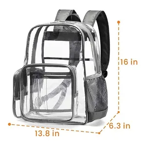 Wholesale Clear Transparent Plastic Pvc Backpack School Bags With Zipper