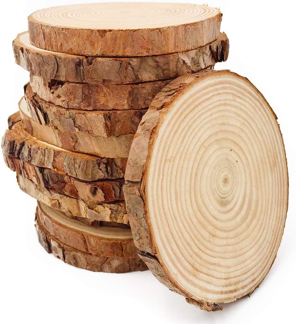 2CM Unfinished Wood Slices Christmas Ornaments Wedding Decoration DIY Wood Tree Slice With Bark