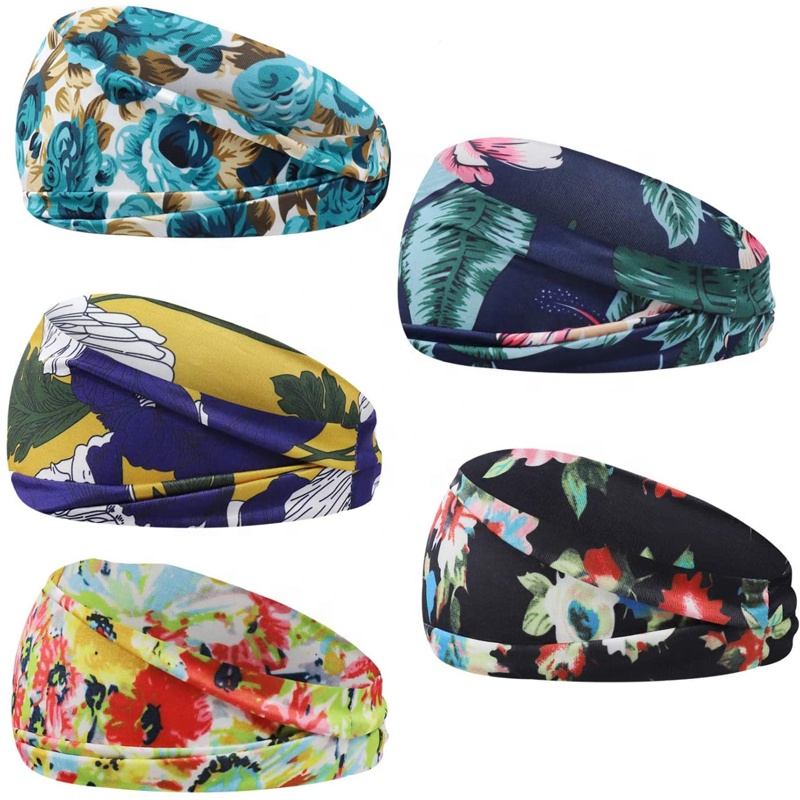 Custom Running Woman Athletic Sweat Wicking Yoga Sweatband Headband