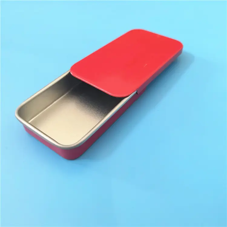 Wholesale rectangular sliding tin box, hand sealing can be customized screen printing