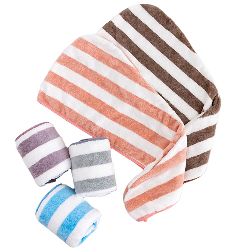 Fast drying light soft dry wrapped microfiber absorbent coral fleece microfiber hair towel