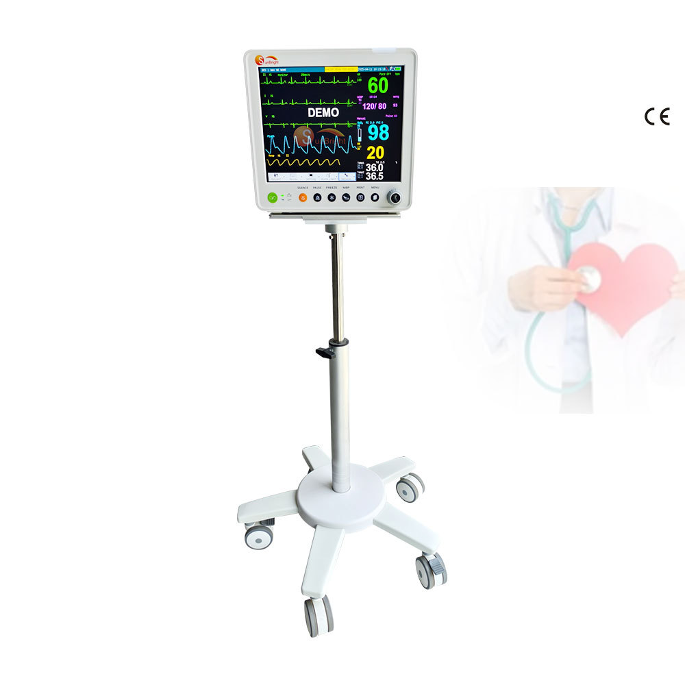 Medical Clinical Hospital Monitoring Machine Wall Mounted Cardiac Monitor Portable Patient Monitor