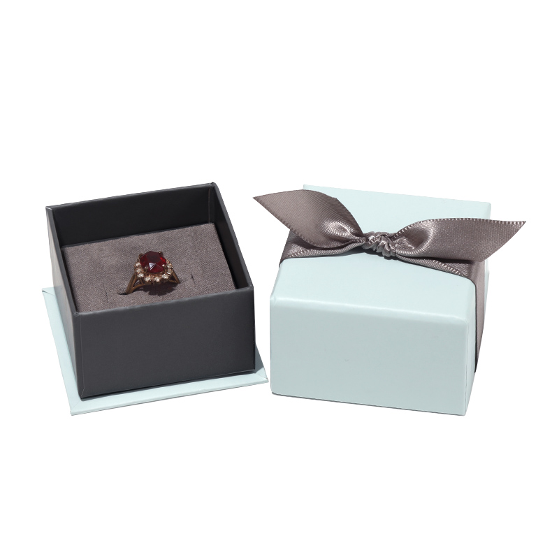 Luxury Custom Cardboard Paper jewelry box Earing Jewelry Box jewerly Packaging Blue Ring Boxes
