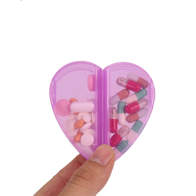 Путешествия мини легко открыть в форме сердца эко pill Организатор Пластик pill box