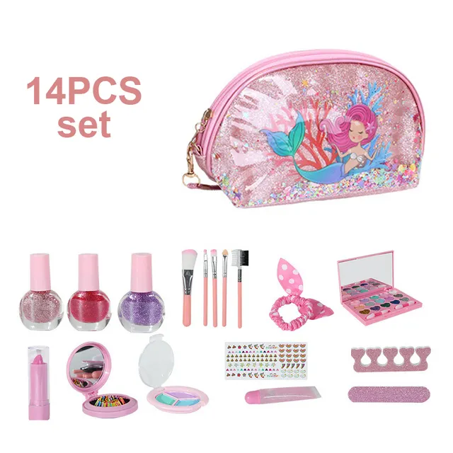 Custom toy Cosmetics Set With Cosmetic Bag girls make up Birthday Present Gift Safe Fun Children's Toys Girl