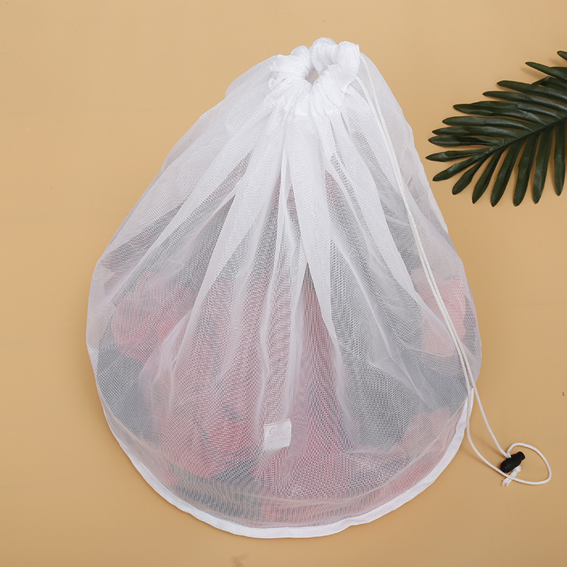 Reusable Nylon Mesh Drawstring Laundry Bag