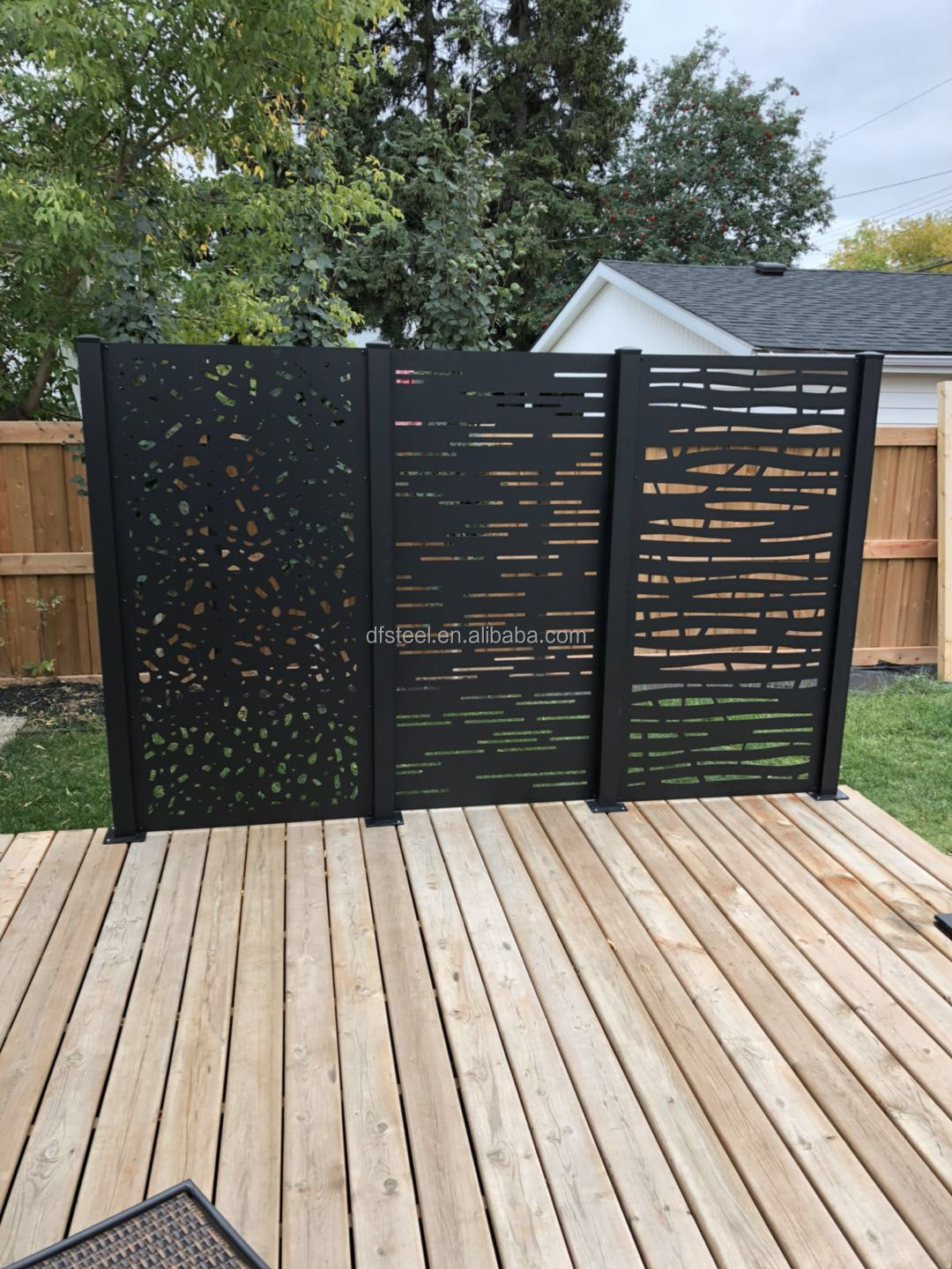 DF Cheap Customized Slat garden Fence Vertical Backyard Aluminum Slat Fence China Modern Aluminum Privacy Fencing Screen