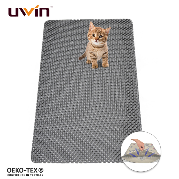Pet Cat Litter Mat EVA Double-Layer Cat Litter Trapper Mats with Waterproof Bottom Cat Bed mat