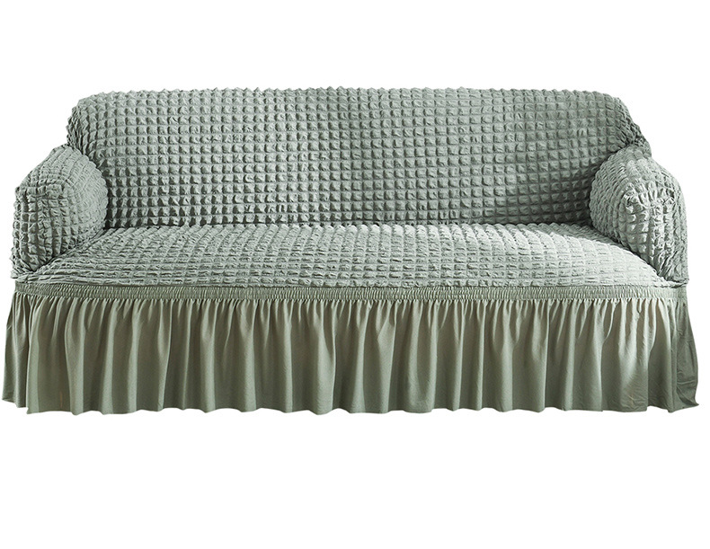 Jacquard Washable Elastic With Skirt Sofa Set Clipcover, 3 Seater Fabric Couch Covers for living room