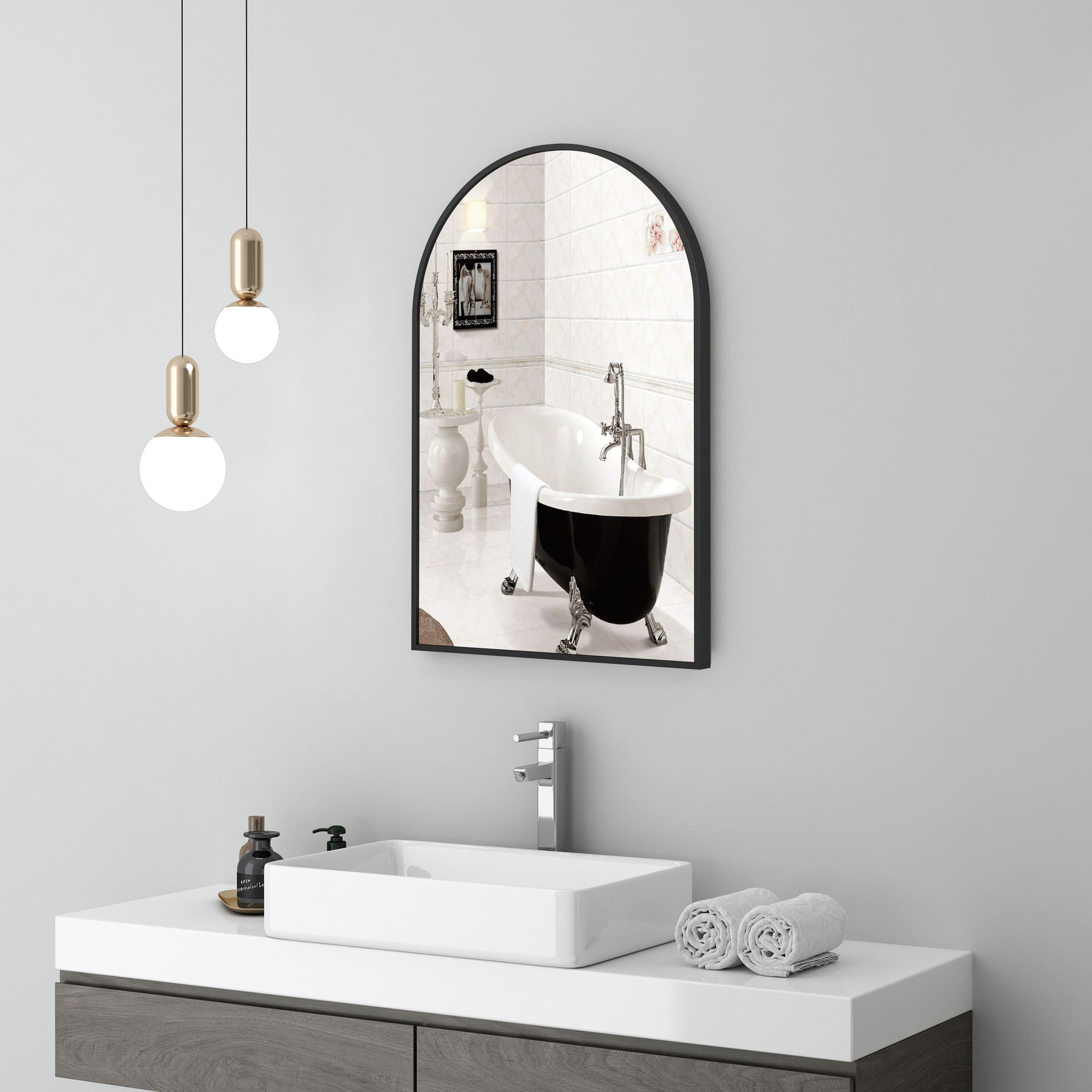 Nordic wall hanging art fitting makeup bathroom vanity wall-mounted toilet porch decorative mirror