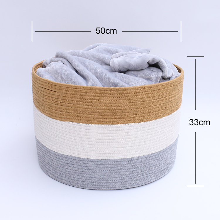 Factory direct selling stylish and multi-function nice large home storage cotton rope basket
