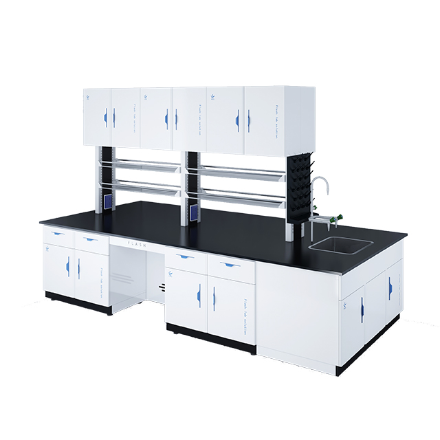 School Physics Lab Experiment Bench Steel Frame Lab Table With All Steel Hanging Cabinet