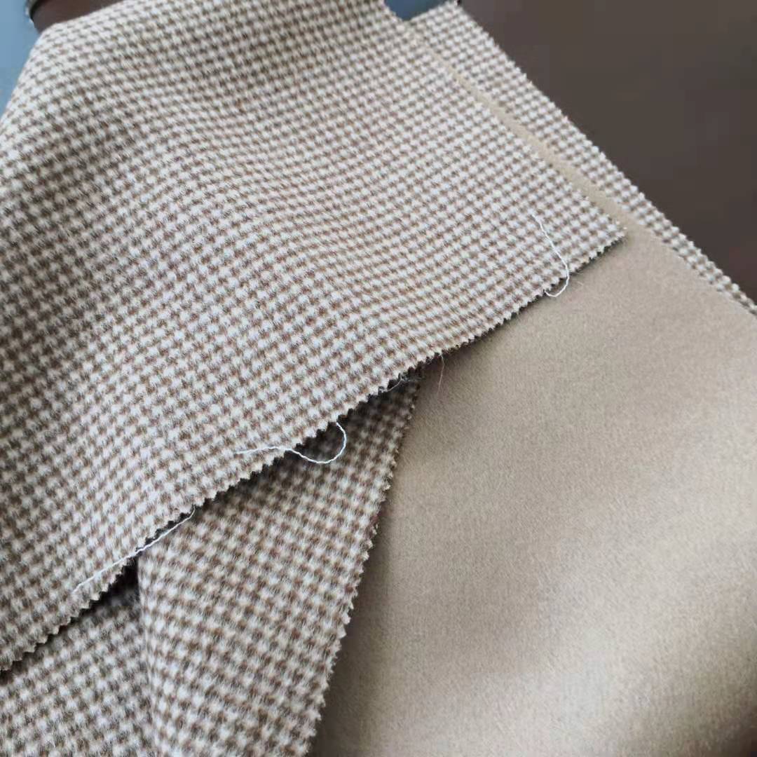 02231 Cheap Price Ready Goods Stripe Plaid Wool Polyester Melton Fabrics For Overcoat