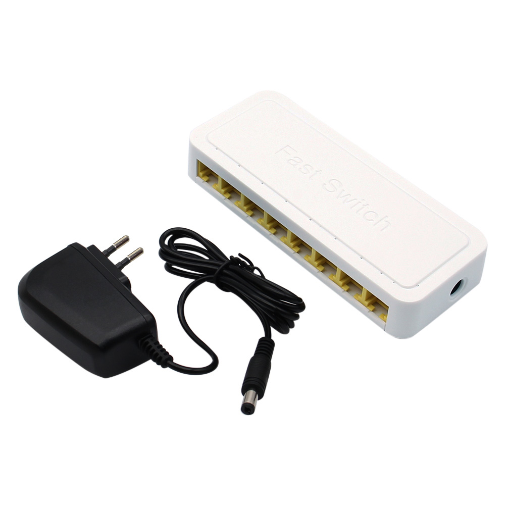 100 Мбит/с 8 портов Mini Fast Ethernet LAN RJ45 сетевой коммутатор хаб Поддержка VLAN