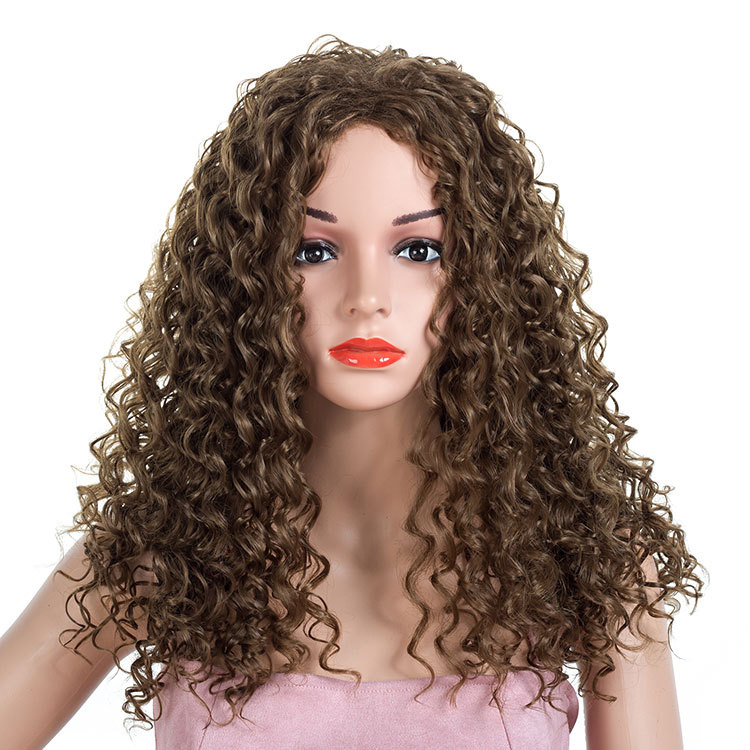 European and American fashion fiber African small roll afro wig female headgear
