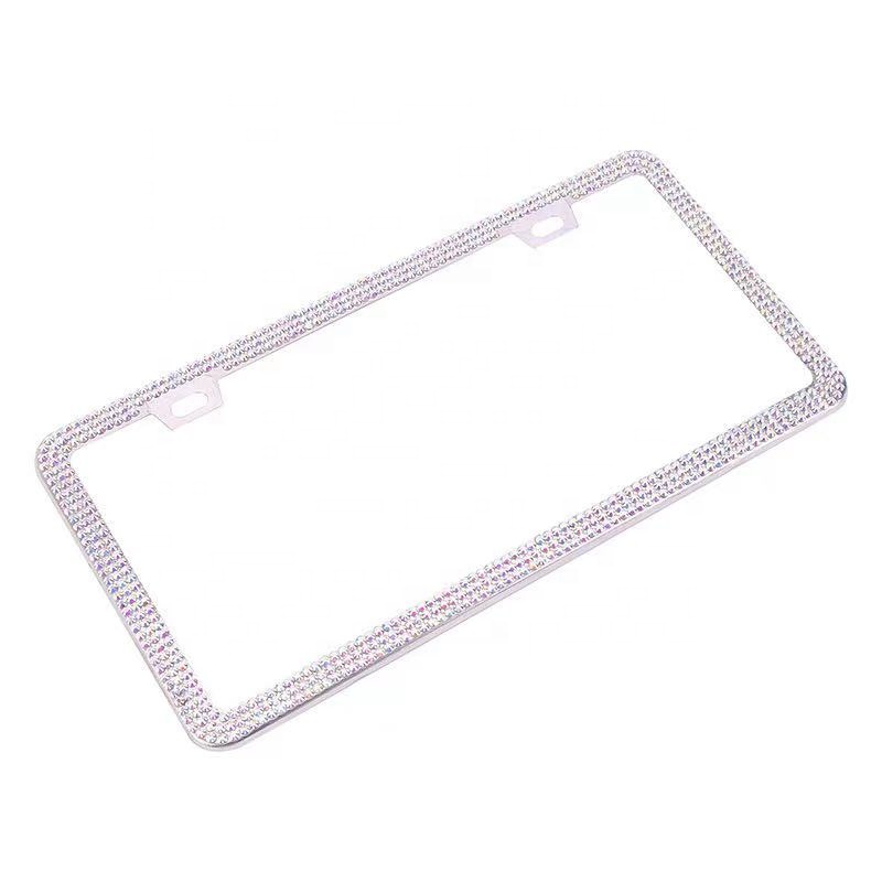 Supplier produces American version of stainless steel rhinestone license plate frame License Plate Frame Acrylic Diamond