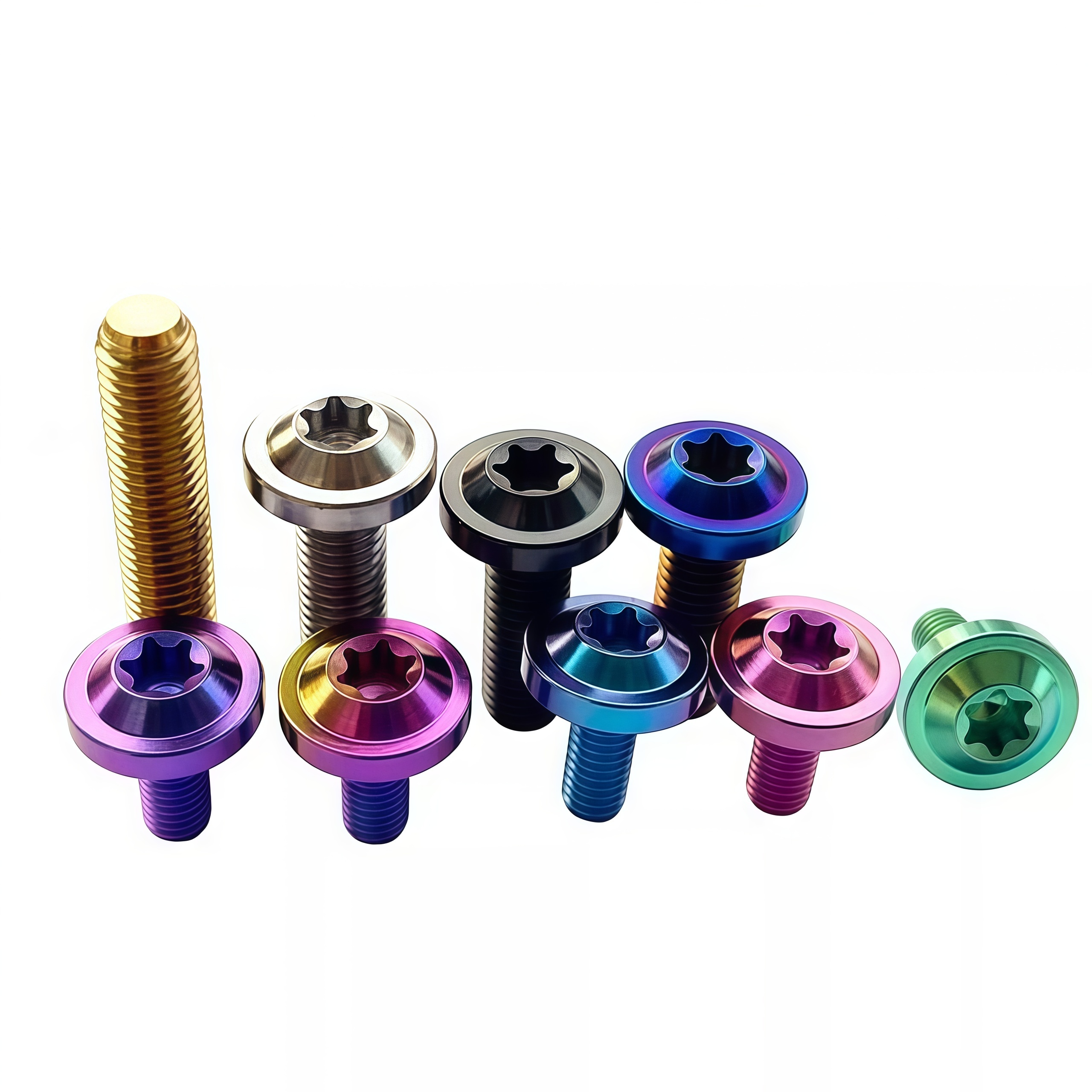 Gr5 Titanium Alloy Anodized Colored Bicycle Motorcycle Titanium Screw M6 M8 M10 M5 Titanium Bolts