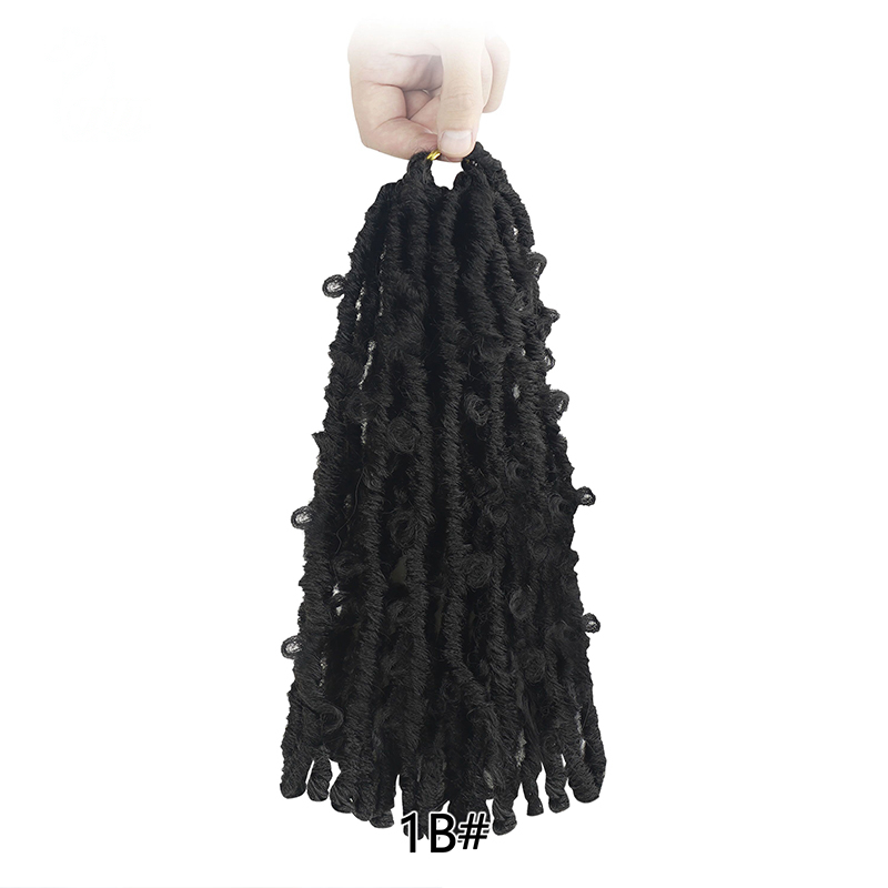 12 Inch Strands Ladies African Dirty Braid Wig Butterfly Locs Crochet Dirty Braid