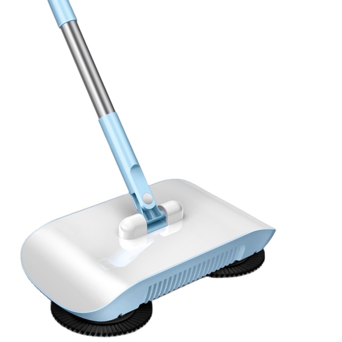 Stainless Steel Sweeping Machine Hand Push Broom Dustpan Automatic Sweeper Spinning Cordless Push Power Broom