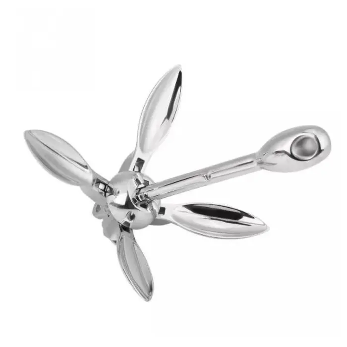 12kg 316 stainless steel marine folding grapnel anchor