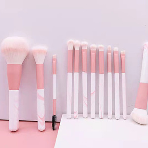 High Quality Pro Makeup Brush 12 extra soft pink makeup brushes set Pink Rhinestone Face & Eye Brushes for Foundation