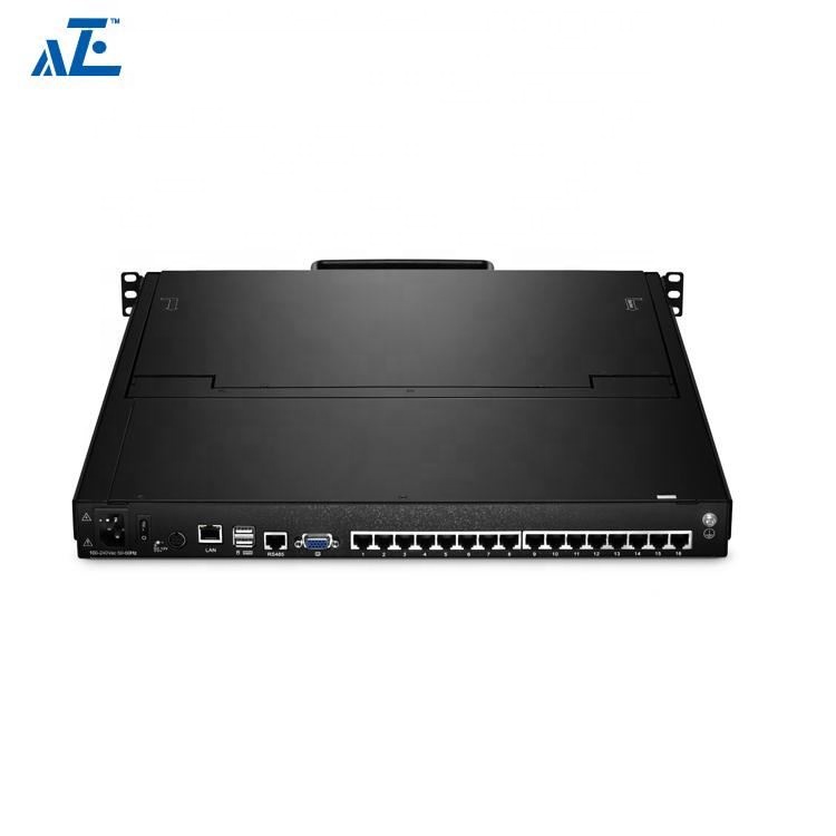AZE 1U 17 дюймов стойку ЖК-консоль со встроенным 16 портов CAT5 IP KVM переключатель