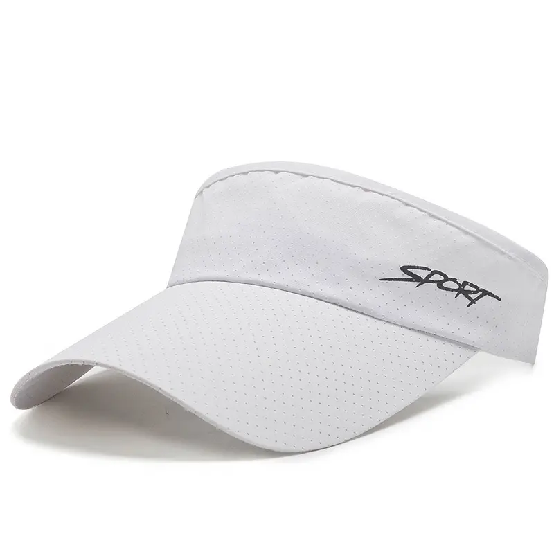 Custom Unisex Plain Embroidery Logo Breathable Sport Running Golf Hats Magic Tape Sun Visor Cap
