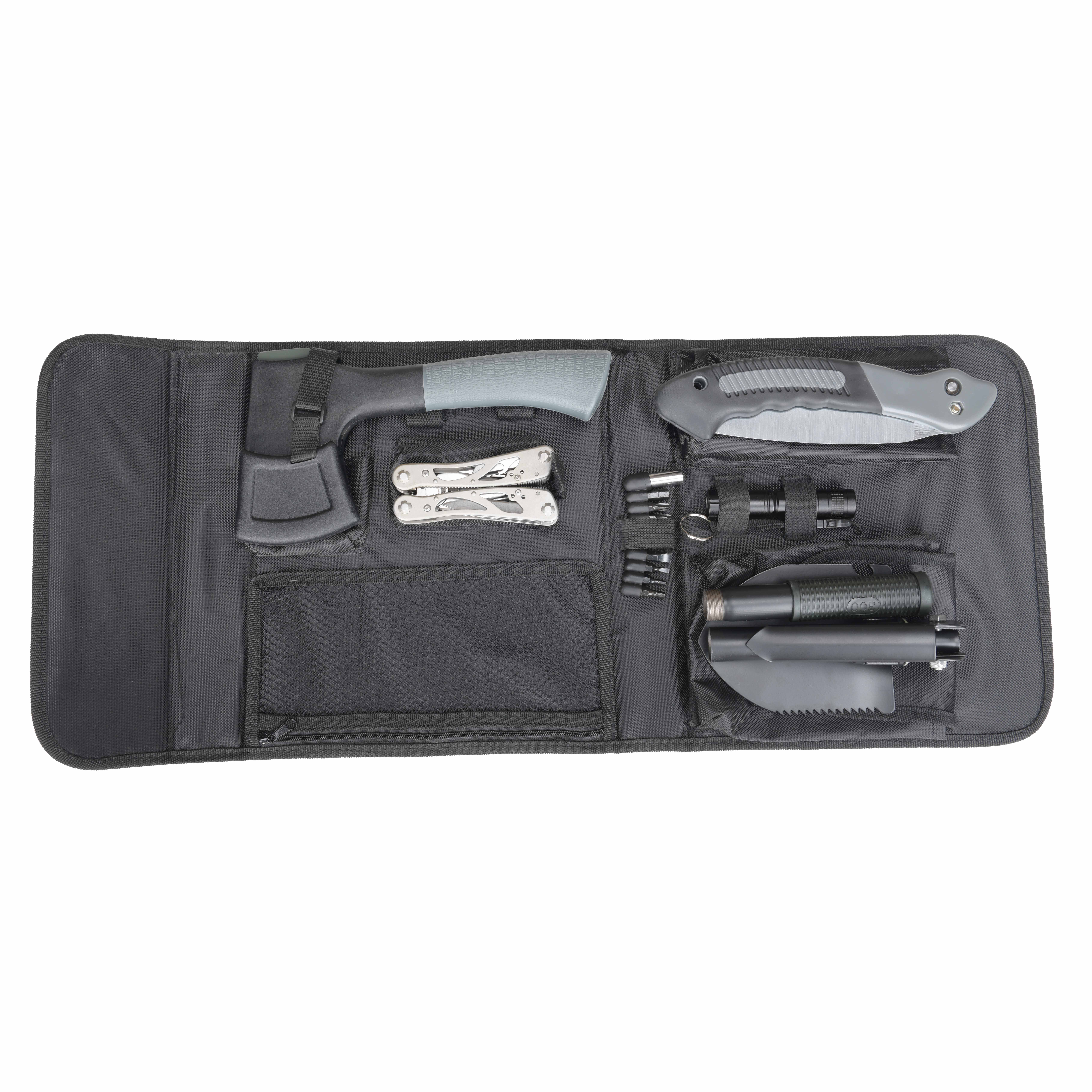 6in1 Outdoor Tactical Camping Multifunction Survival Kit Shovel Axe Saw Flashlight Multitool Set Emergency