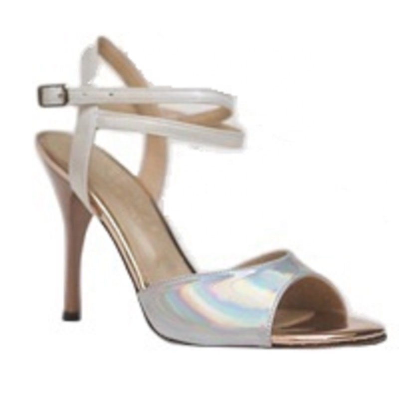 Latin Dance Women 10cm Heel Silver PU Latin Salsa Ballroom Dance Shoes for Dancing New Arrival Size US 4-12