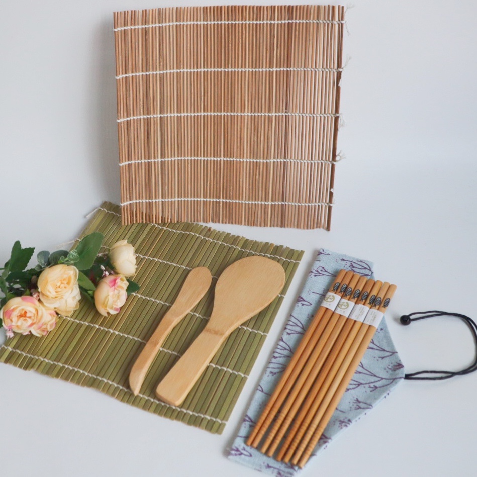 Natural Wood bamboo plate markers maker roll roller making kit sushi tools