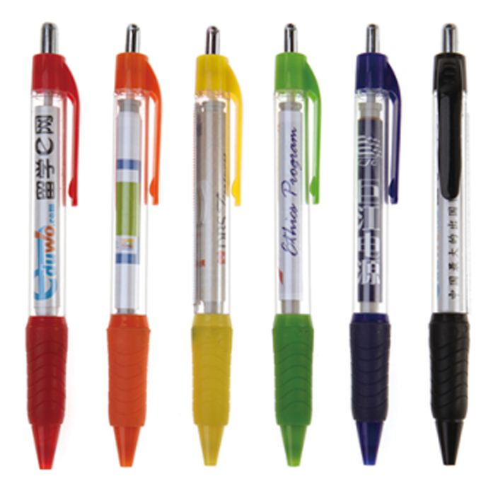 Advertising Pull Out Paper Plastic Pen Promotional Banner Ballpoint Pen with Custom Logo