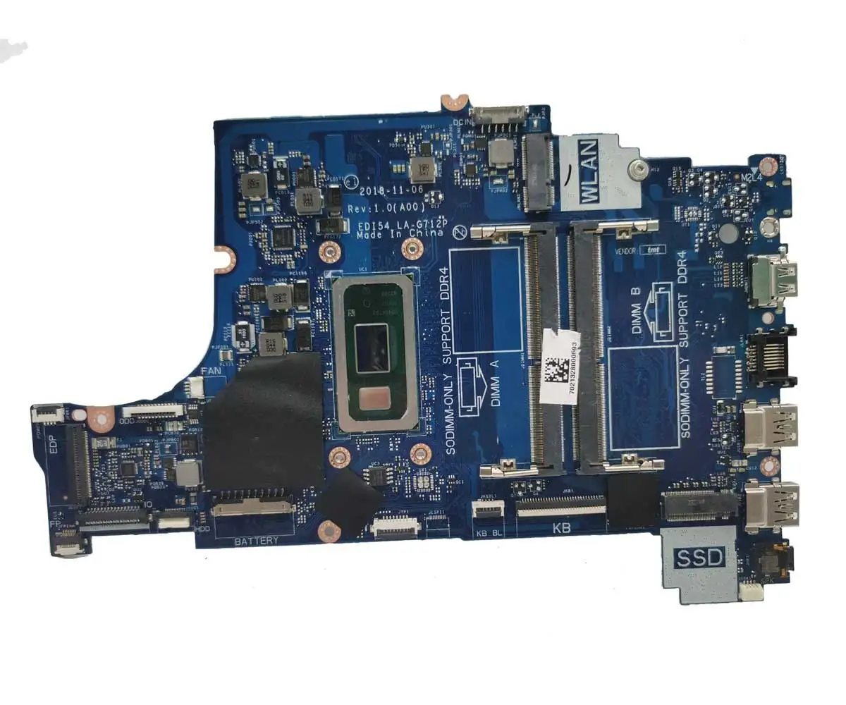 LA-G712P motherboard For DELL Vostro 3480 3580 3583 3780 CN-0TNK0J with CPU 4205U/i3/i5 laptop motherboard LA-G712P motherboards