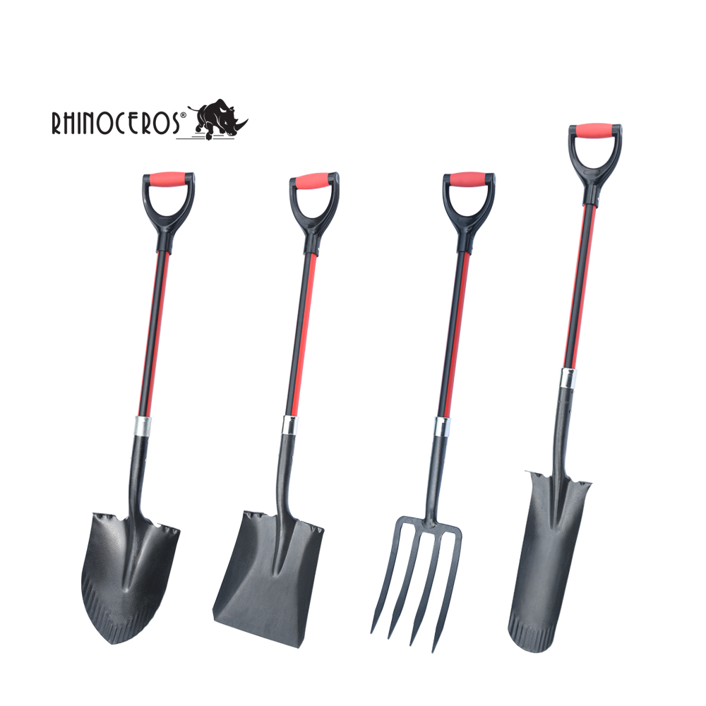 CYRUS #RH-OFDHDF01 High Quality Wholesale Garden Tools Fiberglass Long Handle 4-Tines Carbon Steel Farm Digging Fork Shovel/