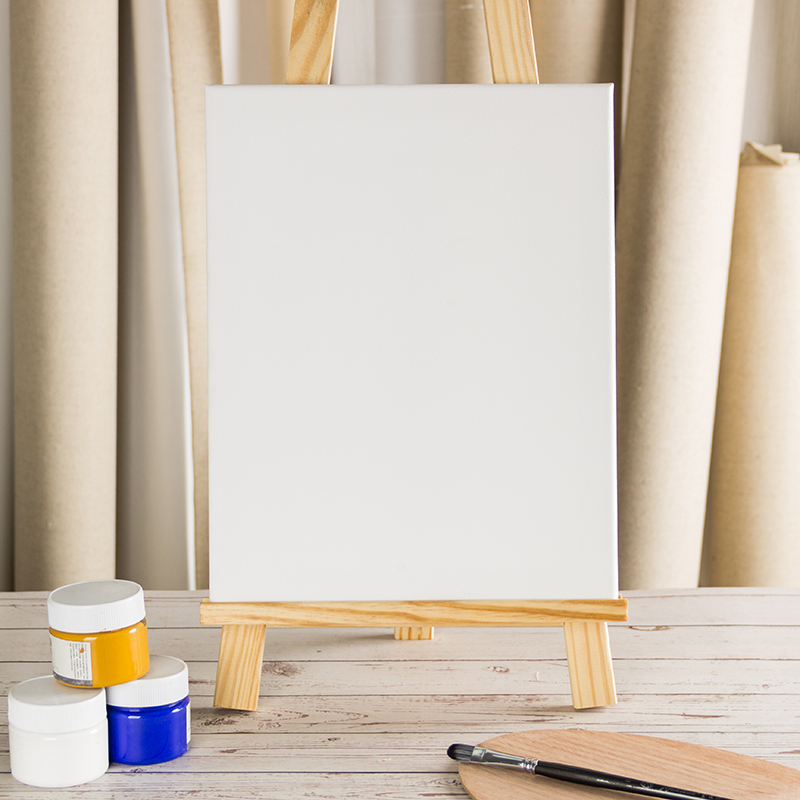 Amazon Hot Sale 20*25CM Blank White Stretched Canvas with 100% Cotton Art Supplies for Acrylic Pouring and Oil Painting