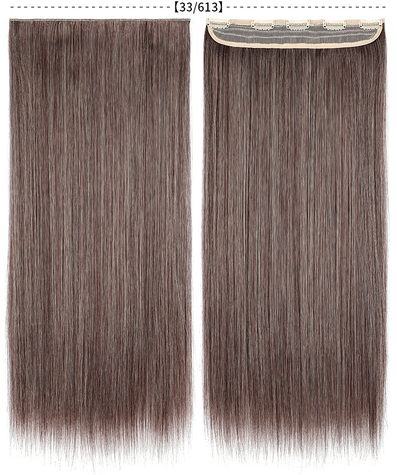 Hot sell Wholesale Price Clip In Synthetic Hair Clip-in One Piece Silky Straight Long Hair piece 5 Clips In Hair Extension