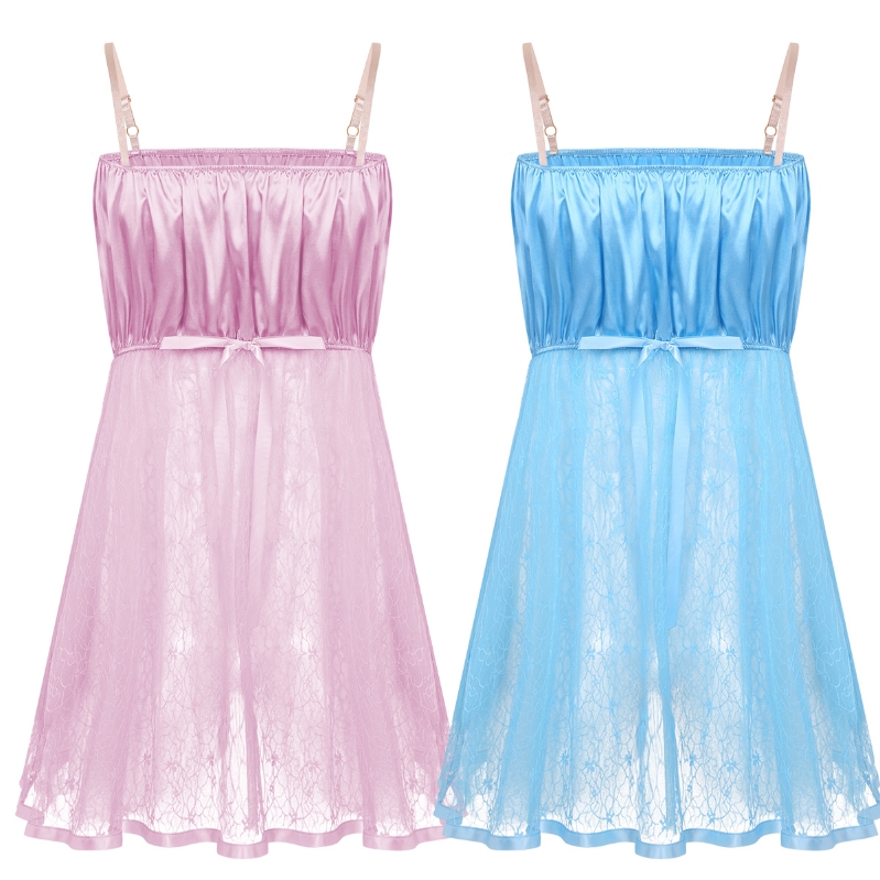 Fashion Mens Sissy Lingerie Crossdress Baby Doll Nightdress Chemise Dresses For Sissy